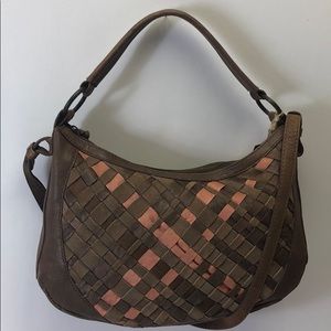 Lucky Brand Taupe Convertable Hobo Leather New
